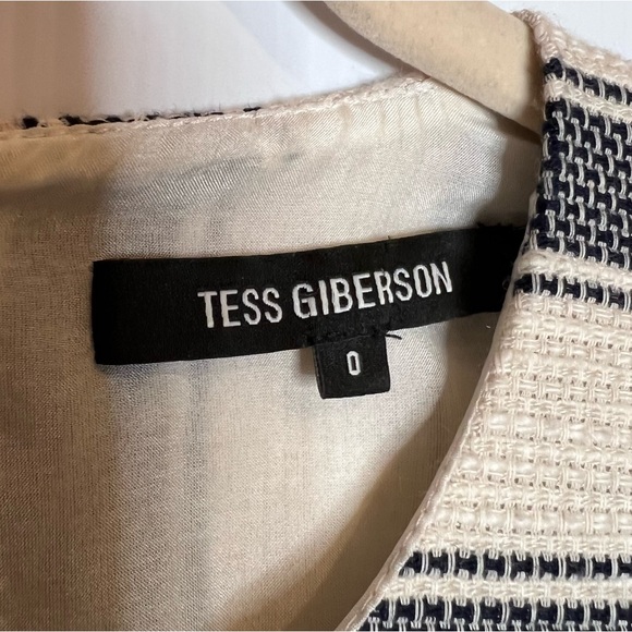 NWT TESS GIBERSON Linen and Cotton Blend Striped Shift Dress. Size 0 - Picture 6 of 8